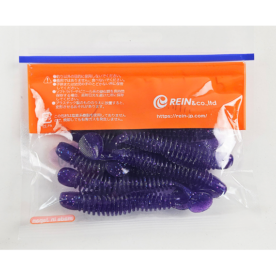 Силікон Reins Bubbling Shaker 3" 567 Lilac Silver & Blue Flake (14шт/уп), Довжина силікону: 3.0" (7,62 см), Колір силікону: 567 Lilac Silver & Blue Flake, фото , изображение 4