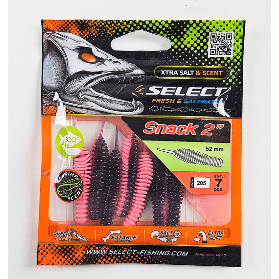 Силікон Select Snack 2" #205 (7 шт / уп), Довжина силікону: 2" (5.2 см), Колір силікону: 205, фото , изображение 9