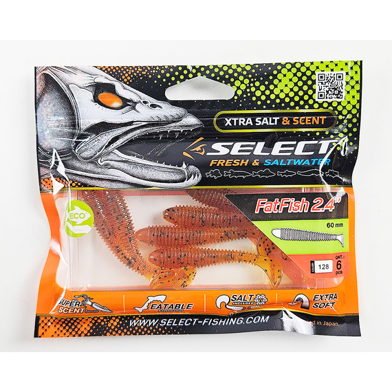 Силікон Select Fatfish 2.4" col.128 (6 шт/упак), Довжина силікону: 2.4" (6.1 см), Колір силікону: 128, фото , изображение 10