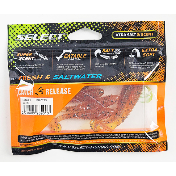 Силікон Select Fatfish 2.4" col.128 (6 шт/упак), Довжина силікону: 2.4" (6.1 см), Колір силікону: 128, фото , изображение 11