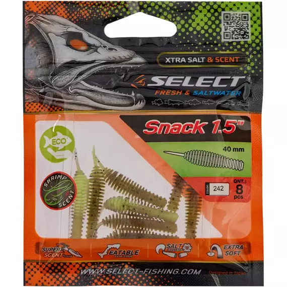 Силікон Select Snack 1.5" #242 (8 шт / уп), Довжина силікону: 1.5" (4 см), Колір силікону: 242, фото , изображение 2