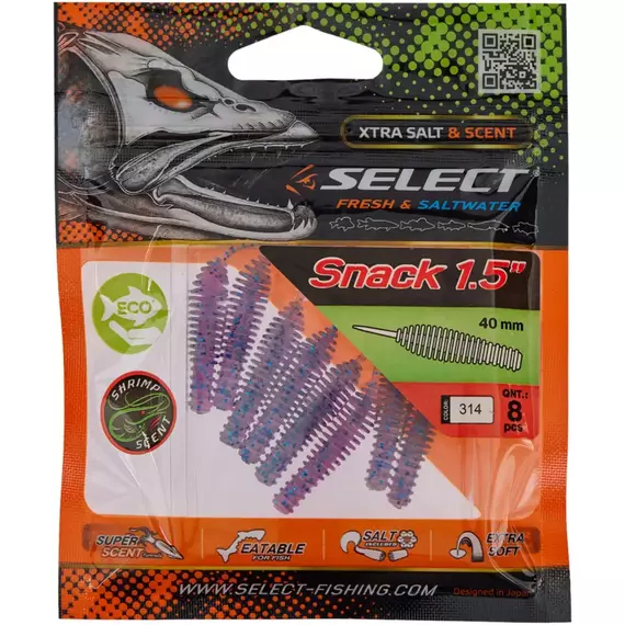 Силікон Select Snack 1.5" #314 (8 шт / уп), Довжина силікону: 1.5" (4 см), Колір силікону: 314, фото , изображение 2