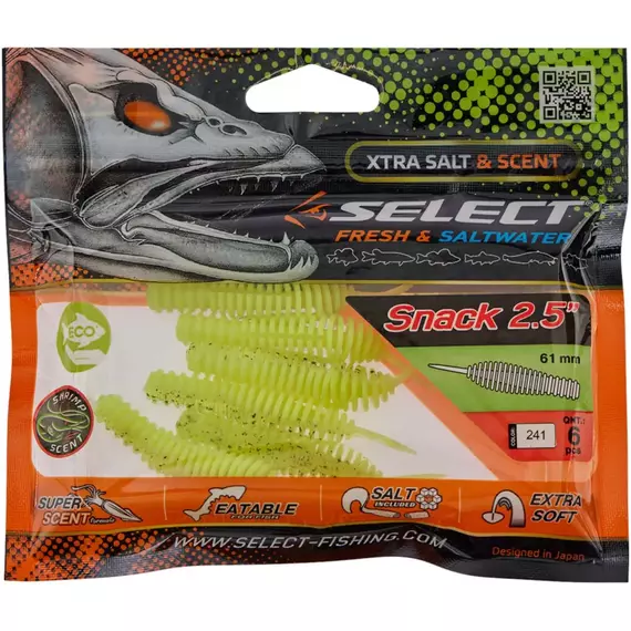 Силикон Select Snack 2.5" #241 (6 шт/уп), Длина силикона: 2.5" (6.1 см), Расцветка силикона: 241, фото , изображение 2