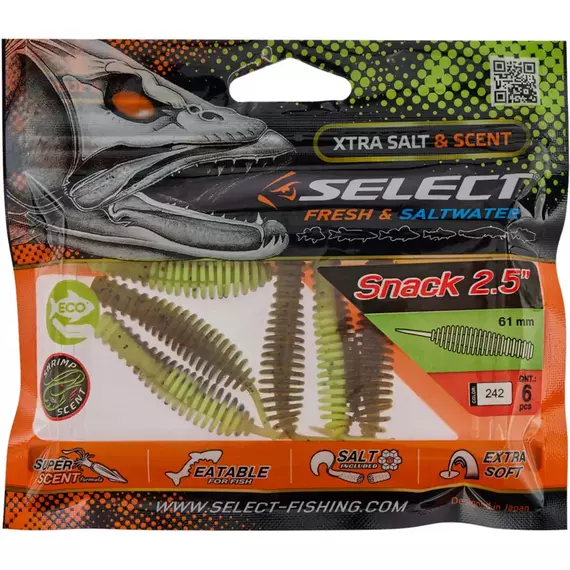 Силикон Select Snack 2.5" #242 (6 шт/уп), Длина силикона: 2.5" (6.1 см), Расцветка силикона: 242, фото , изображение 2