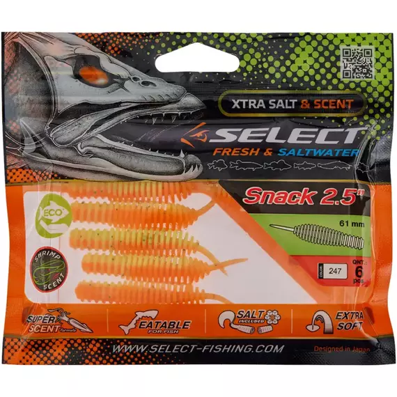 Силикон Select Snack 2.5" #247 (6 шт/уп), Длина силикона: 2.5" (6.1 см), Расцветка силикона: 247, фото , изображение 2
