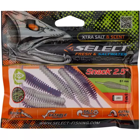 Силикон Select Snack 2.5" #280 (6 шт/уп), Длина силикона: 2.5" (6.1 см), Расцветка силикона: 280, фото , изображение 2