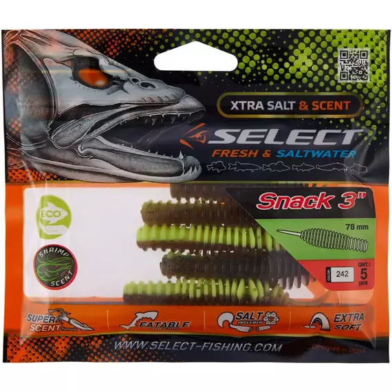 Силікон Select Snack 3" #242 (5 шт / уп), Довжина силікону: 3" (7.8 см), Колір силікону: 242, фото , изображение 2