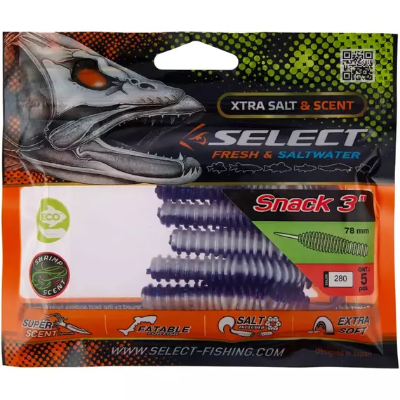 Силікон Select Snack 3" #280 (5 шт / уп), Довжина силікону: 3" (7.8 см), Колір силікону: 280, фото , изображение 2