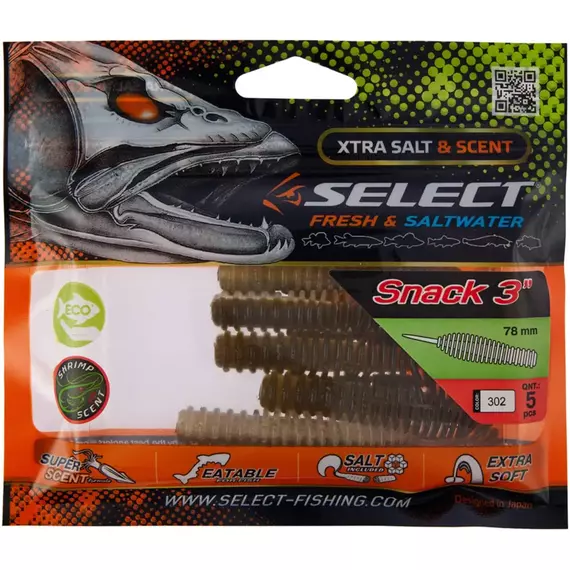 Силікон Select Snack 3" #302 (5 шт / уп), Довжина силікону: 3" (7.8 см), Колір силікону: 302, фото , изображение 2