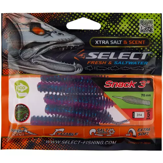 Силікон Select Snack 3" #314 (5 шт / уп), Довжина силікону: 3" (7.8 см), Колір силікону: 314, фото , изображение 2