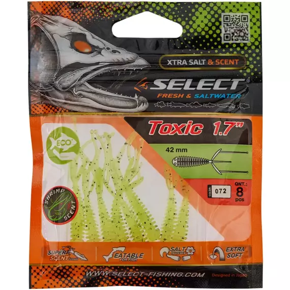 Силикон Select Toxic 1.7" #072 (8 шт/уп), Длина силикона: 1.7" (4.2 см), Расцветка силикона: 072, фото , изображение 2