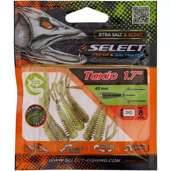 Силікон Select Toxic 1.7" #242 (8 шт / уп), Довжина силікону: 1.7" (4.2 см), Колір силікону: 242, фото , изображение 2