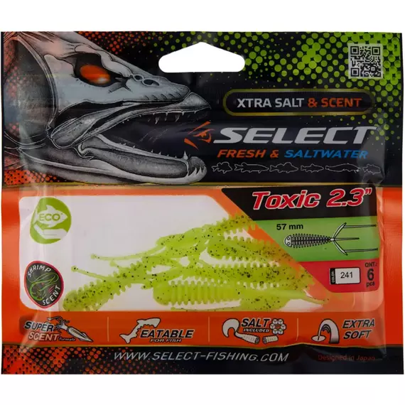 Силікон Select Toxic 2.3" #241 (6 шт / уп), Довжина силікону: 2.3" (5.8 см), Колір силікону: 241, фото , изображение 2