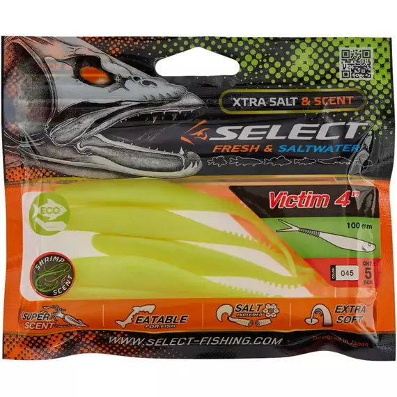 Силікон Select Victim V-Tail 4" #045 (5 шт / уп), Довжина силікону: 4.0" (10.16 см), Колір силікону: 045, фото , изображение 2