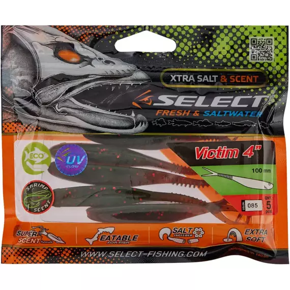 Силікон Select Victim V-Tail 4" #085 (5 шт / уп), Довжина силікону: 4.0" (10.16 см), Колір силікону: 085, фото , изображение 2