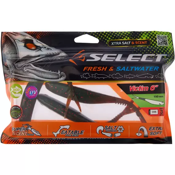 Силікон Select Victim V-Tail 6" #085 (3 шт / уп), Довжина силікону: 6.0" (15.24 см), Колір силікону: 085, фото , изображение 2