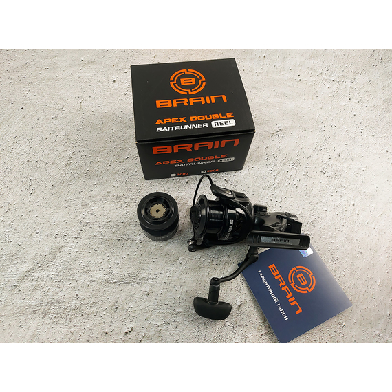 Котушка Brain Apex Double 4000, підшип. 6+1, з бейтранером (ручка вкручується в головну пару), Розмір шпулі: 4000 New, фото , изображение 8