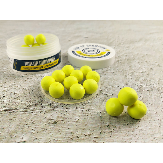 Бойли Brain Champion Pop-Up Sweet Corn & Tiger Nut (кукуруза + тигровий орех) 12mm 34g, фото , изображение 3