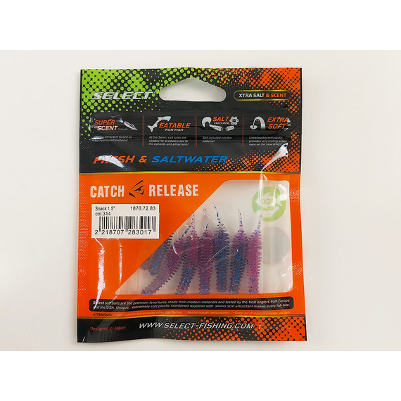 Силікон Select Snack 1.5" #314 (8 шт / уп), Довжина силікону: 1.5" (4 см), Колір силікону: 314, фото , изображение 11