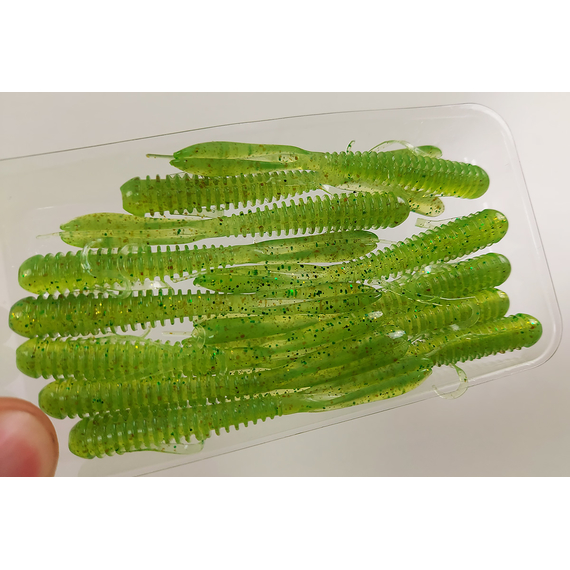 Силикон Keitech Hog Impact 3" (12 шт/упак) ц:424 lime chartreuse, Длина силикона: 3" (7.6 см), Расцветка силикона: 424 Lime Chartreuse, фото , изображение 8