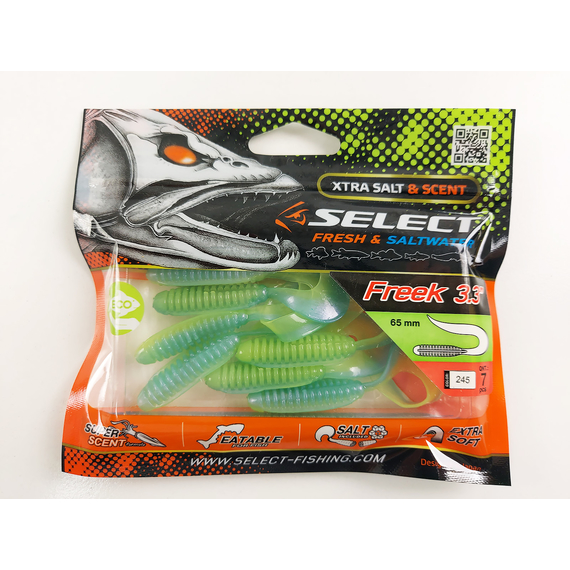 Силікон Select Freek 3.3" #245 (7 шт / уп), Длина силикона: 3.3" (8.38 см), Расцветка силикона: 245, фото , изображение 10