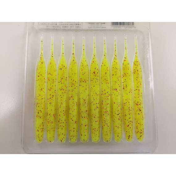 Силикон Keitech Sexy Impact 3.8" (10 шт/упак) ц:pal#01 chartreuseredflake, Длина силикона: 3.8" (9.7 см), Расцветка силикона: PAL#01 Chartreuse Red Flake, фото , изображение 7