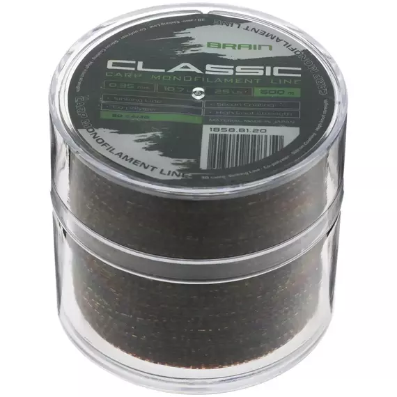 Жилка Brain Classic Carp Line 600m 0,35mm 10,7kg 25lb 3D camo, Диаметр: 0.35, Размотка: 600, Выберите цвет: 3D camo, фото , изображение 2
