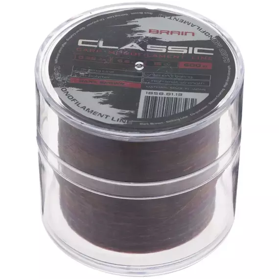 Леска Brain Classic Carp Line 600m 0,25mm 6,6kg 15lb Dark brown, Диаметр: 0.25, Размотка: 600, Выберите цвет: Dark brown, фото , изображение 2