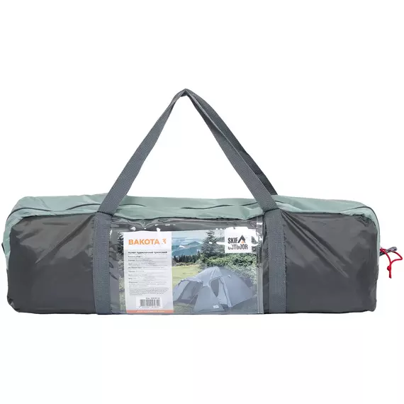 Skif Outdoor Bakota – 3-місний намет з тамбуром / 120+210x210x130 см / Колір: зелений, фото , изображение 15