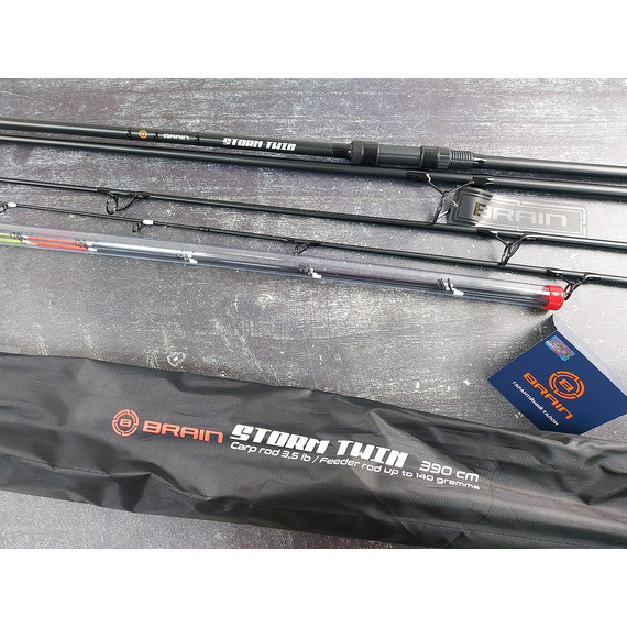 Карп-фідер Brain Storm Twin 3.90m 3.5lbs/max 150g (4 квівертипи), Модель: 3.9m 150g, фото , изображение 8