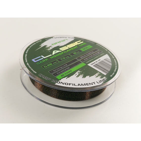 Жилка Brain Classic Carp Line 300m 0,28mm 7,9kg 18lb 3D camo, Діаметр: 0.28, Розмотування: 300, Колір: 3D camo, фото , изображение 11