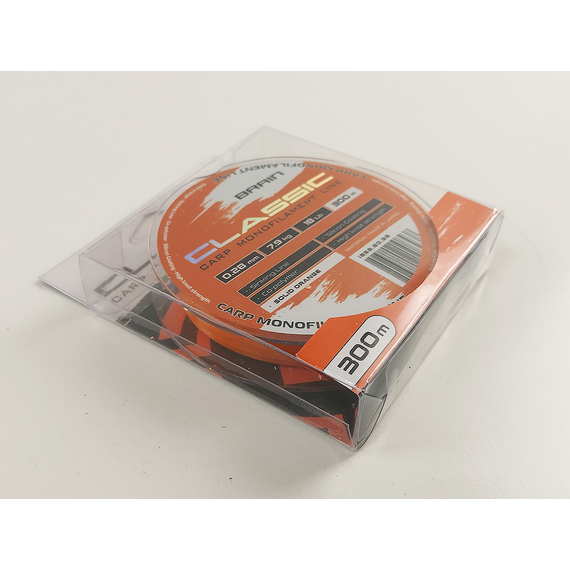 Жилка Brain Classic Carp Line 300m 0,28mm 7,9kg 18lb Solid orange, Діаметр: 0.28, Розмотування: 300, Колір: Solid orange, фото , изображение 6