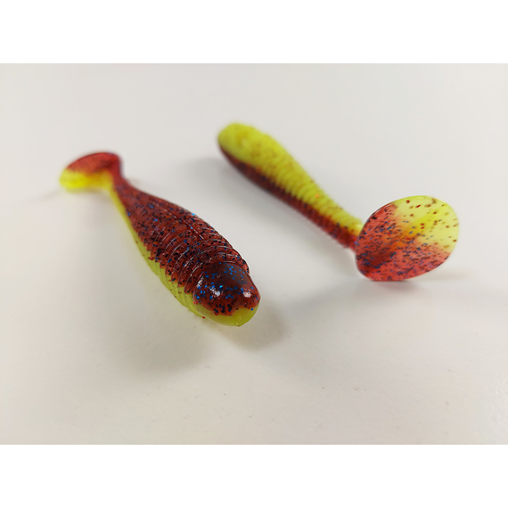 Силикон Keitech Swing Impact FAT 3.8" (6 шт/уп), цвет: ea#15 grape chart red flk, Длина силикона: 3.8" (9.7 см), Расцветка силикона: ea#15 grape chart red flk, фото , изображение 6