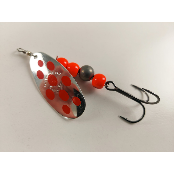 Блешня Savage Gear Caviar Spinner #4 18.0 g 04-Fluo Orange & Silver, Вага блешні: 18g, Колір блешні: Fluo Orange Silver, фото , изображение 4