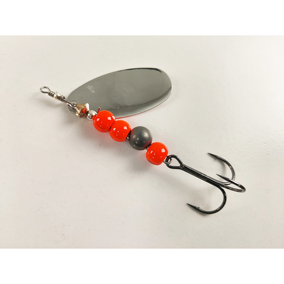 Блешня Savage Gear Caviar Spinner #4 18.0 g 04-Fluo Orange & Silver, Вага блешні: 18g, Колір блешні: Fluo Orange Silver, фото , изображение 5