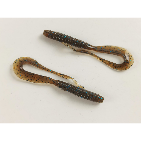 Силікон Keitech Mad Wag Mini 2.5" (12 шт/упак), колір:207 green pumpkin pp. flk, Довжина силікону: 2.5" (6.3 см), Колір силікону: 207 Green Pumpkin PP. Blue FLK, фото , изображение 5