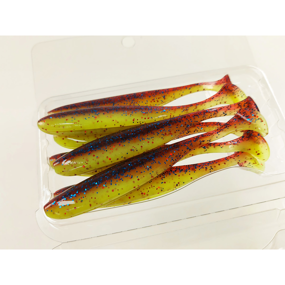 Силікон Keitech Easy Shiner 3.5" (7 шт/уп), колір:ea#15 grape chart red flk, Довжина силікону: 3.5" (8.9 см), Колір силікону: ea#15 grape chart red flk, фото , изображение 8