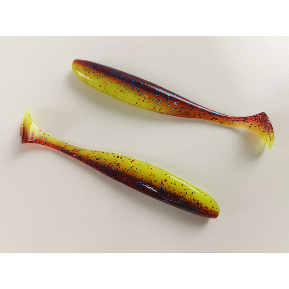 Силікон Keitech Easy Shiner 3.5" (7 шт/уп), колір:ea#15 grape chart red flk, Довжина силікону: 3.5" (8.9 см), Колір силікону: ea#15 grape chart red flk, фото , изображение 4