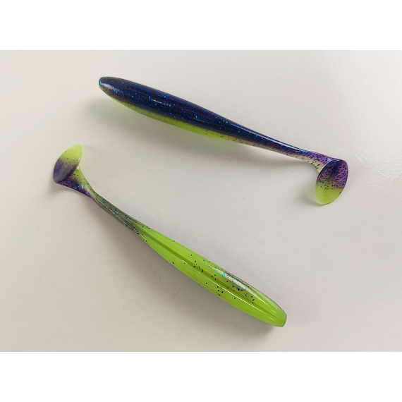 Силікон Keitech Easy Shiner 4.5" (6 шт/упак), колір:pal#06 violet lime berry, Довжина силікону: 4.5" (11.4 см), Колір силікону: PAL#06 Violet Lime Berry, фото , изображение 6