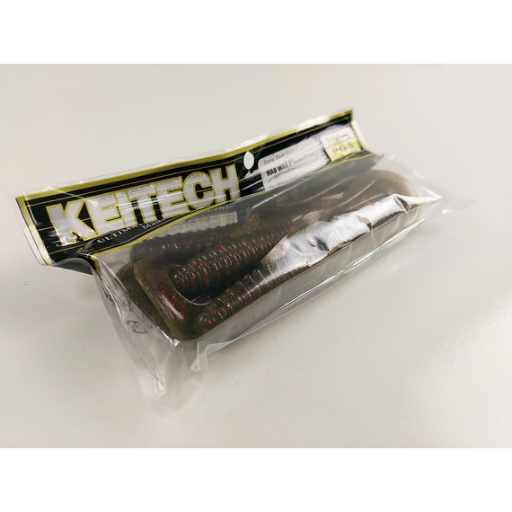 Силікон Keitech Mad Wag 7" (6 шт/упак), колір:208 watermelon pp. red, Довжина силікону: 7" (17.8 см), Колір силікону: 208 Watermelon PP. Red, фото , изображение 8