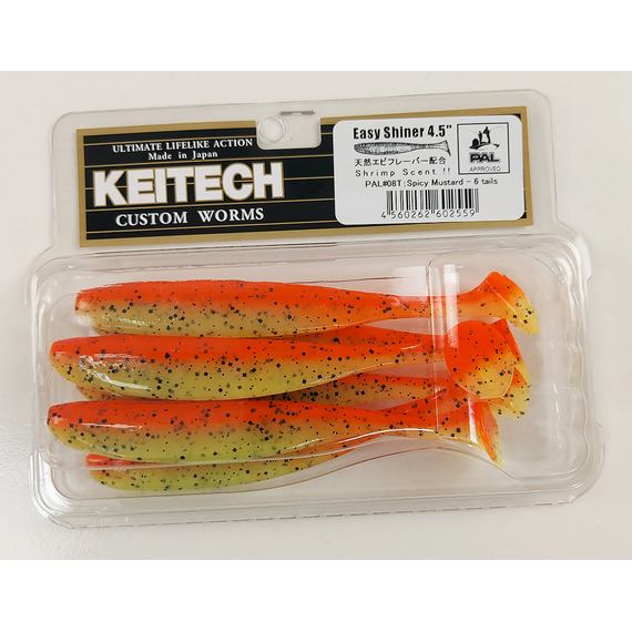 Силікон Keitech Easy Shiner 4.5" (6 шт/упак), колір:pal#08 spicy mustard, Довжина силікону: 4.5" (11.4 см), Колір силікону: PAL#08 Spicy Mustard, фото , изображение 14