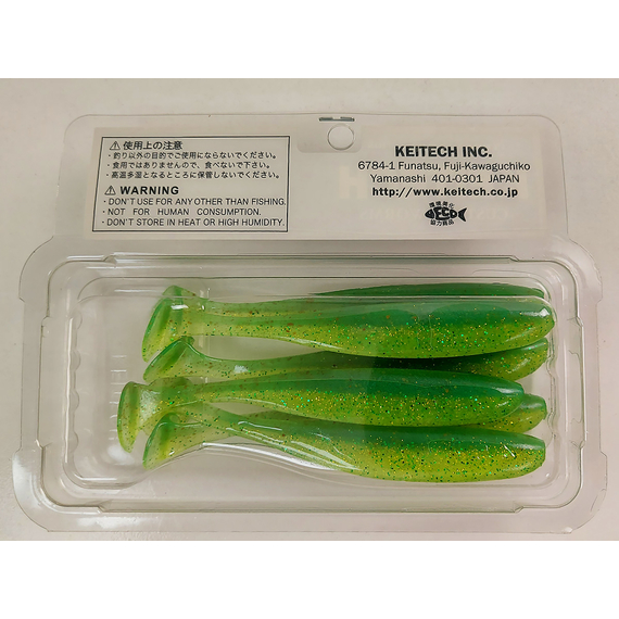 Силікон Keitech Easy Shiner 4.5" (6 шт/упак), колір:424 lime chartreuse, Довжина силікону: 4.5" (11.4 см), Колір силікону: 424 Lime Chartreuse, фото , изображение 10