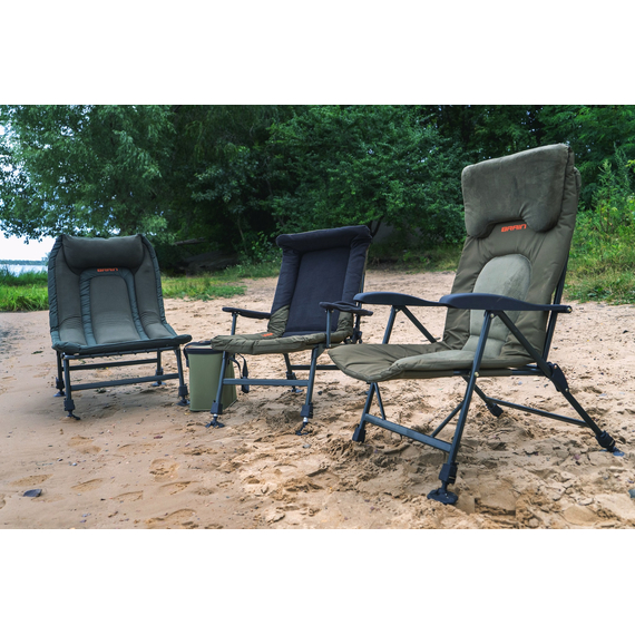 Розкладне флісове крісло Brain Recliner Fleece Comfort HYC009THF-AL. Крісло рибальське коропове з підлокітниками та регульованими ніжками, Модель крісла: Recliner Fleece Comfort HYC009THF-AL, фото , изображение 5