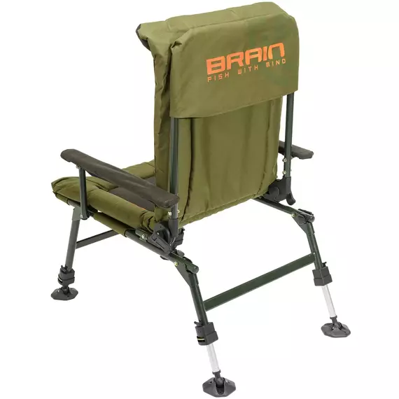 Розкладне флісове крісло Brain Recliner Fleece Comfort HYC009THF-AL. Крісло рибальське коропове з підлокітниками та регульованими ніжками, Модель крісла: Recliner Fleece Comfort HYC009THF-AL, фото , изображение 2