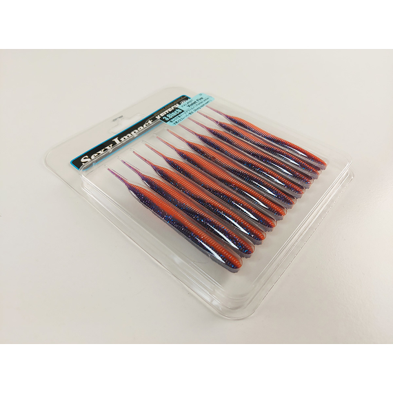 Силикон Keitech Sexy Impact 3.8" (10 шт/упак) ц:pal#09 violet fire, Длина силикона: 3.8" (9.7 см), Расцветка силикона: PAL#09 Violet Fire, фото , изображение 9