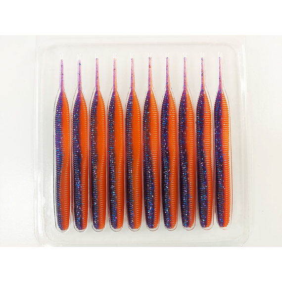 Силикон Keitech Sexy Impact 3.8" (10 шт/упак) ц:pal#09 violet fire, Длина силикона: 3.8" (9.7 см), Расцветка силикона: PAL#09 Violet Fire, фото , изображение 7