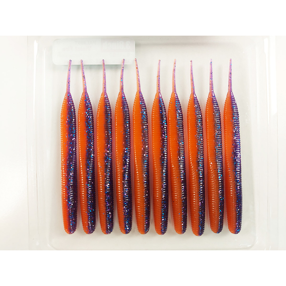 Силикон Keitech Sexy Impact 3.8" (10 шт/упак) ц:pal#09 violet fire, Длина силикона: 3.8" (9.7 см), Расцветка силикона: PAL#09 Violet Fire, фото , изображение 8