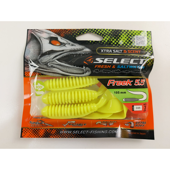 Силикон Select Freek 5.5" col.045 (3 шт/упак), Длина силикона: 5.5" (13.97 см), Расцветка силикона: 045, фото , изображение 11