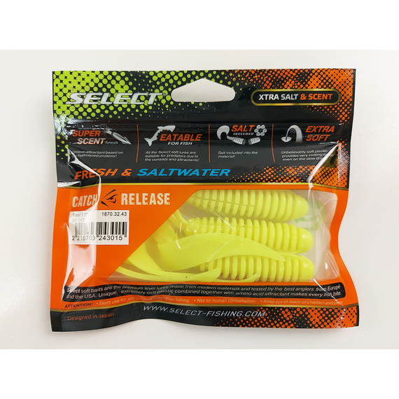 Силикон Select Freek 5.5" col.045 (3 шт/упак), Длина силикона: 5.5" (13.97 см), Расцветка силикона: 045, фото , изображение 12