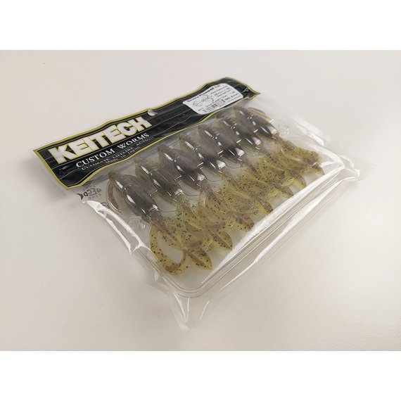 Силікон Keitech Crazy Flapper 3.6" (7 шт/упак), колір: 401 greenpumpkinpp.chart, Довжина силікону: 3.6" (9.1 см), Колір силікону: 401 Green Pumpkin/Chartreuse, фото , изображение 8